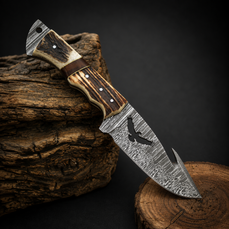 Ornate Damascus Hunter