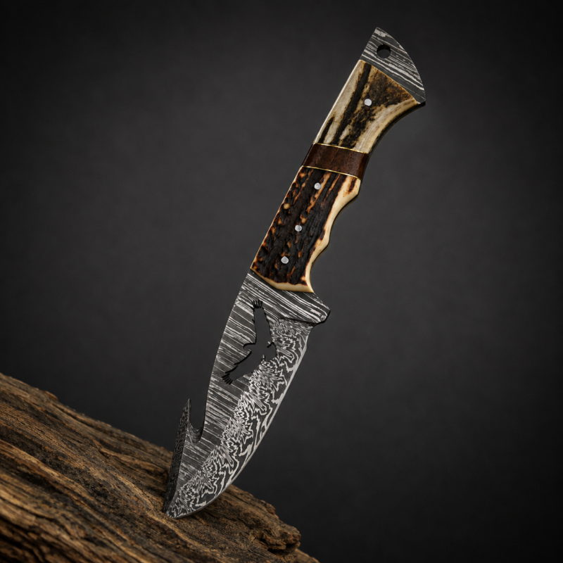 Ornate Damascus Hunter