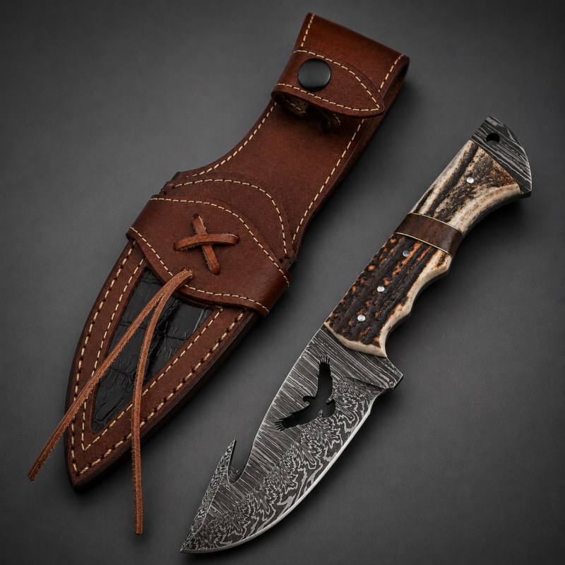 Ornate Damascus Hunter